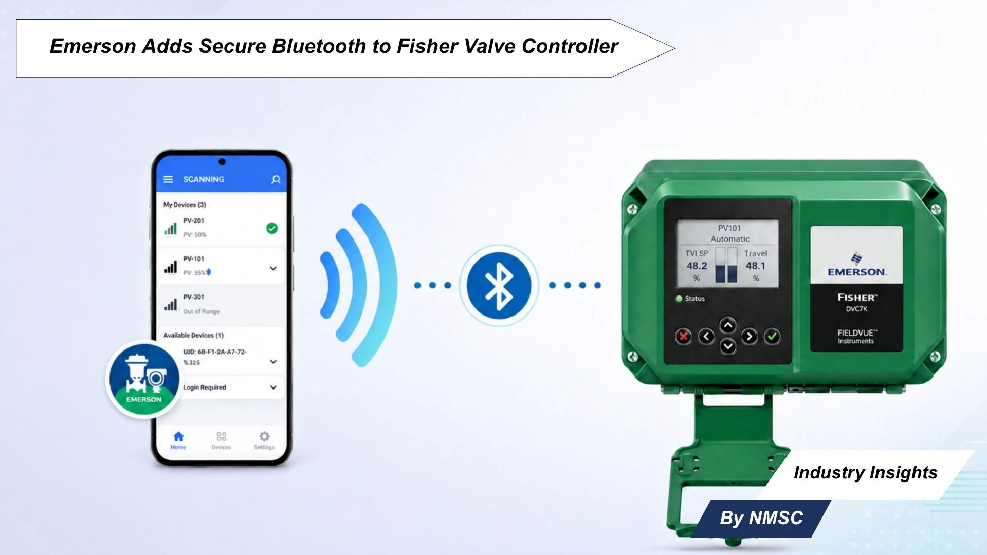 Emerson Adds Secure Bluetooth to Fisher Valve Controller