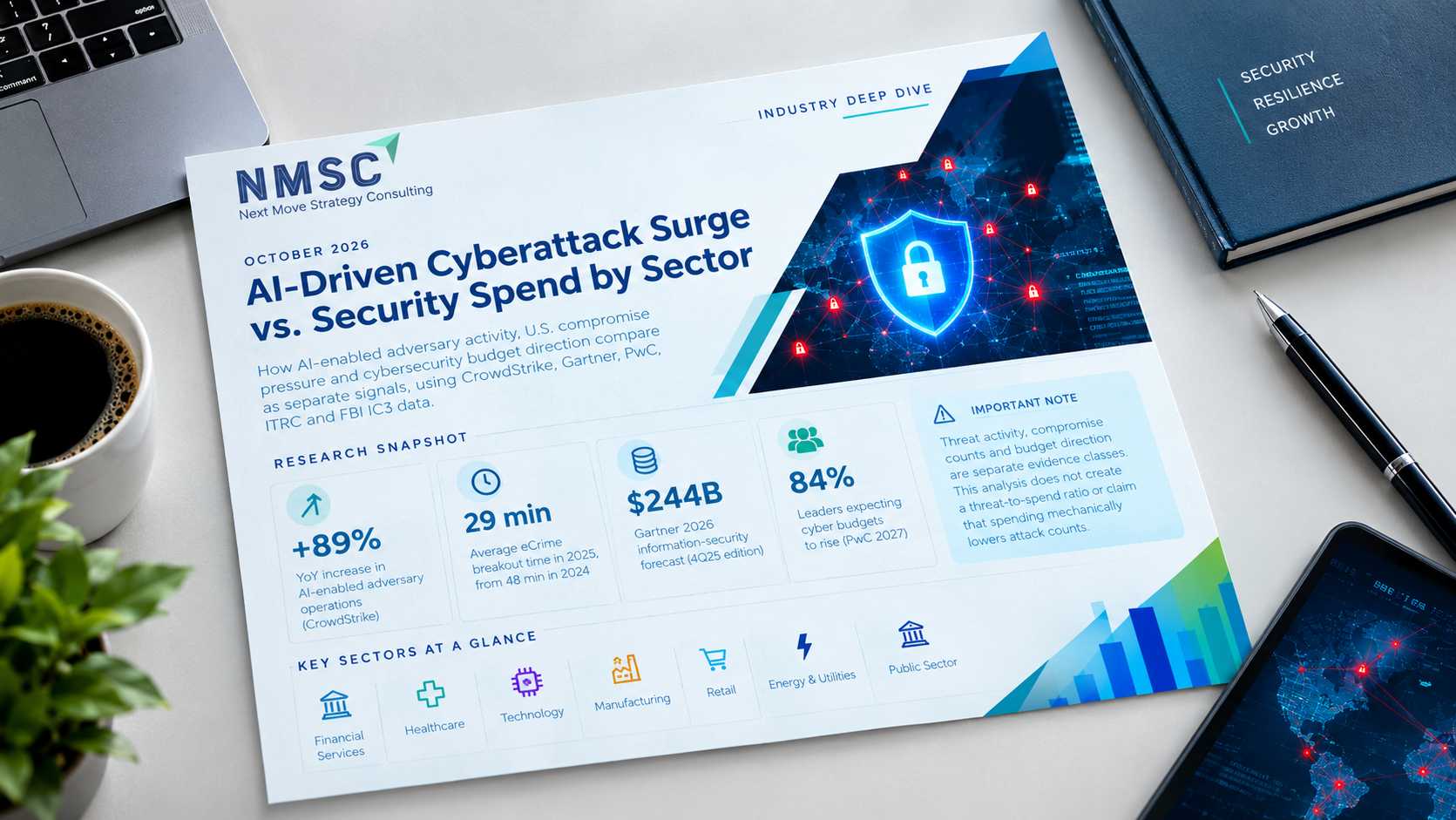 AI-Driven Cyberattack Surge vs. Security Spend by Sector
